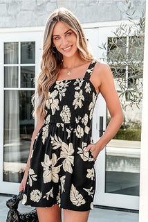 VeloraChic – Summer Square Neck Loose Casual Romper