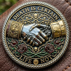 🌹💀Memento Mori Reflection 💎3D Carving Collector-Grade Coin