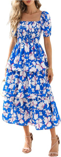 BloomBelle – Vintage Floral Smocked Dress