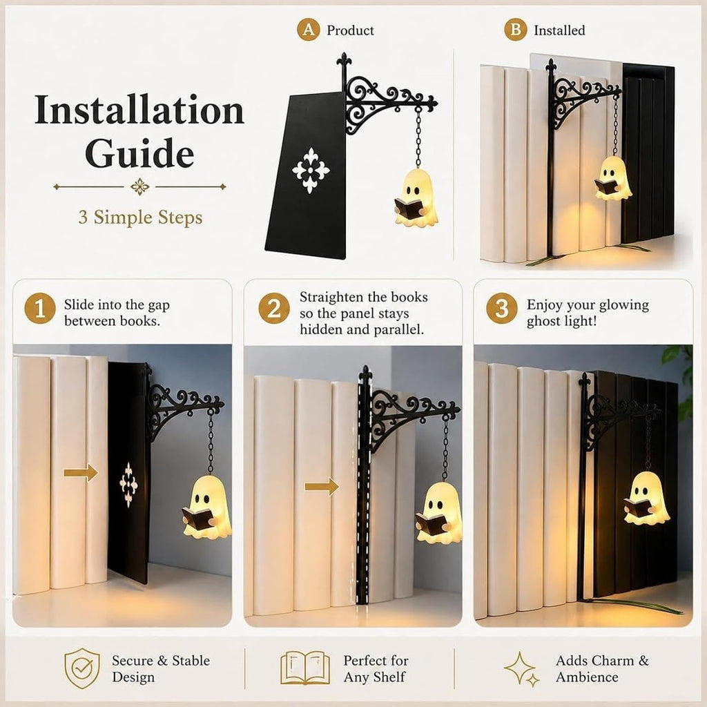 GhostGlow – Cozy Bookshelf Lantern