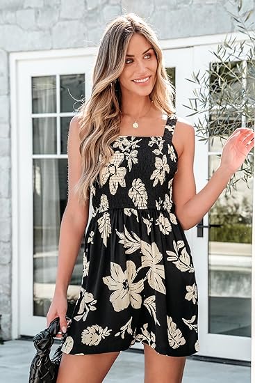 VeloraChic – Summer Square Neck Loose Casual Romper