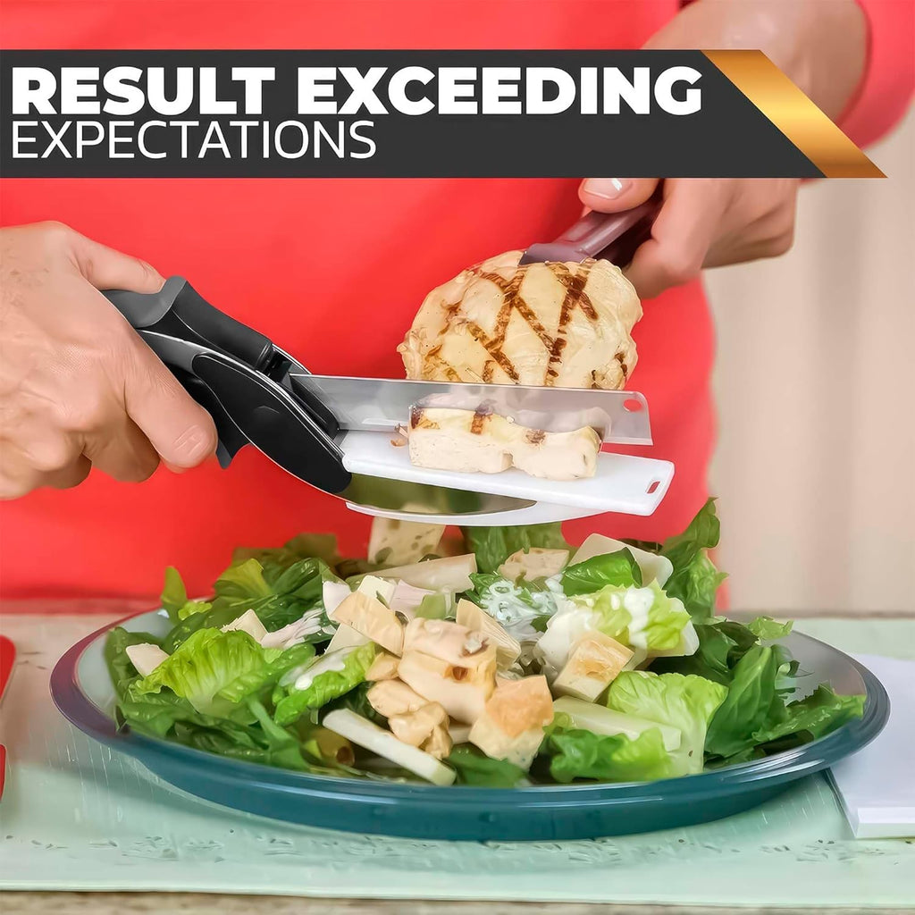 TitanChef –  Stainless Slicer Scissors With Built-in Cutting Board