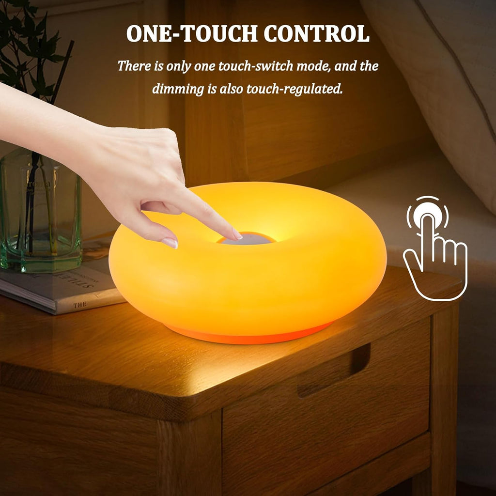 GlowNest – Touch-Control Doughnut Ambient Lamp