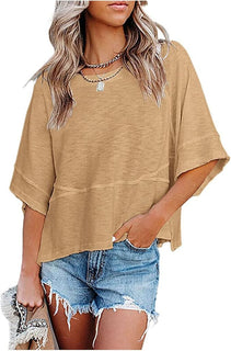 BellAura – Solid Color Bell Sleeve T-Shirt