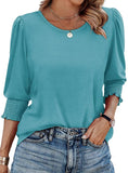 StyleBreeze – Elegant Relaxed Fit 3/4 Sleeve Top