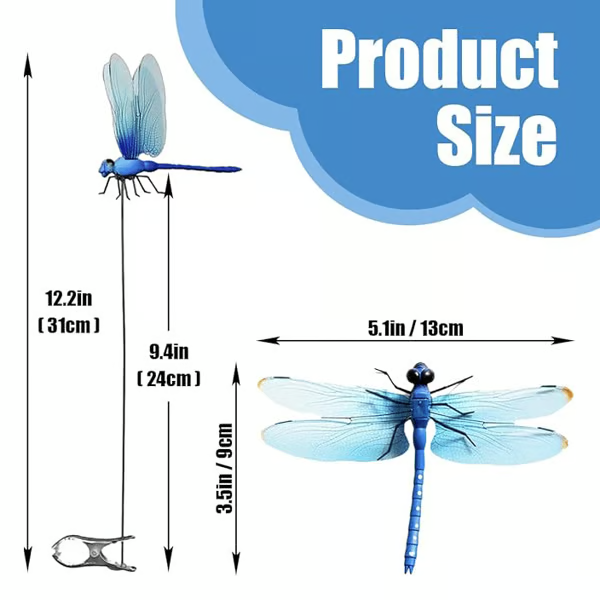 FlyAwayWings – 3D Dragonfly Garden Clip for Natural Bug Control