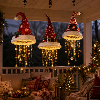 SantaGlow – Warm Light Christmas Hat Chandelier