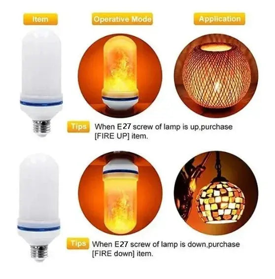 LED Flame Light Bulb marnetic