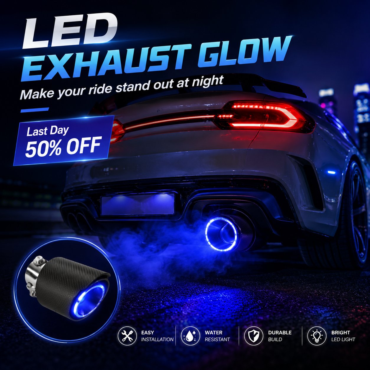 TurboFlare – Premium Carbon Fiber LED Exhaust Pipe