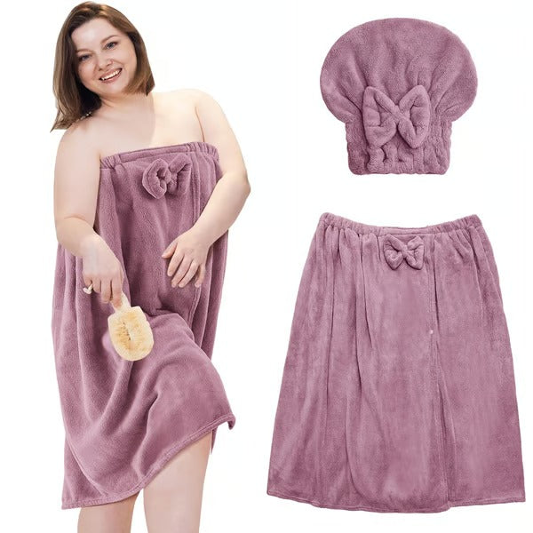 CozyCurve – Plus Size Wrap Bathrobe Set