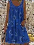 BreezeBloom – Sleeveless Summer Print Dress