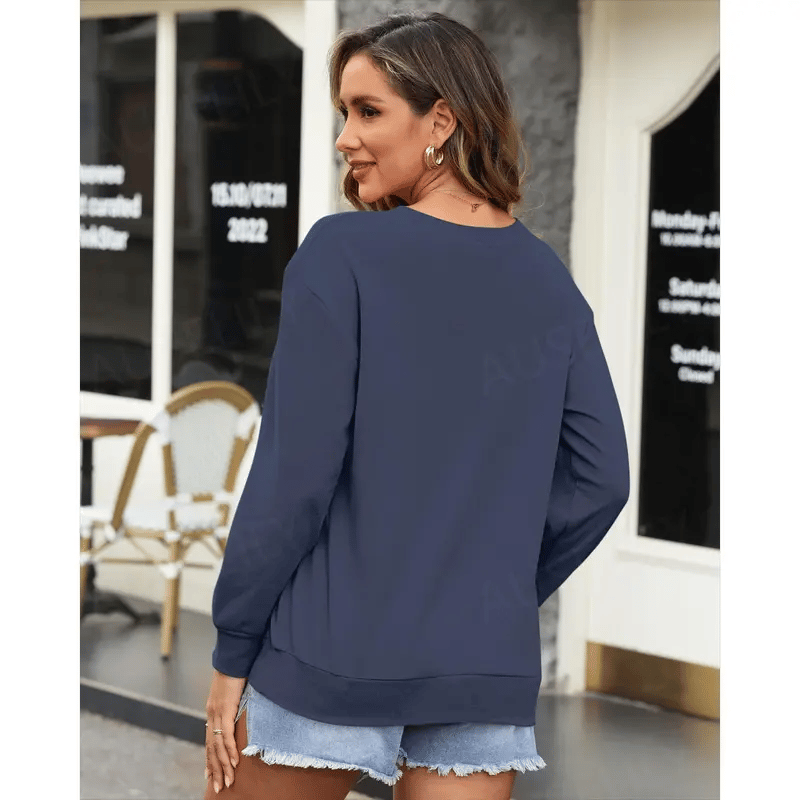 AUSELILY Women's Crewneck Hoodless Sweatshirt With Kangaroo Pocket Fleece Longsleeve Oversized Casual Style Shirt Lightweight Pullover 2026