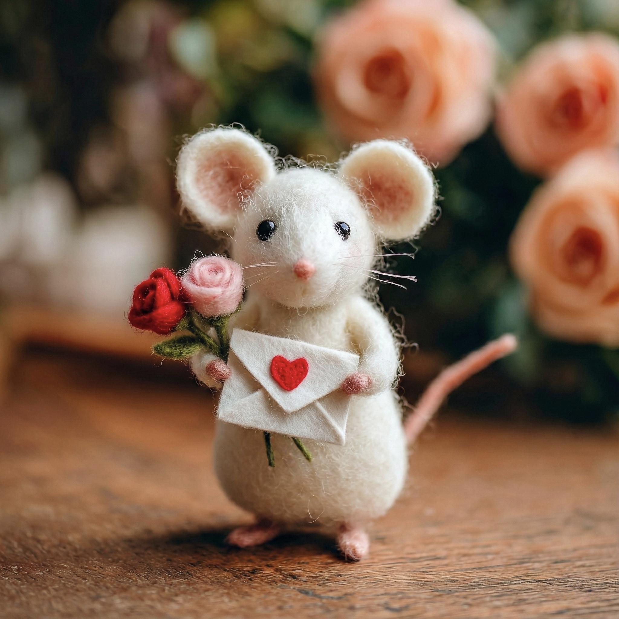 LoveMouse – Needle Felted Valentine’s Gift