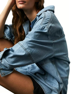 UrbanHue – Stylish Denim Comfort Top