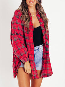 EdgeWash – Women’s Oversized Shirt Jacket with Pockets
