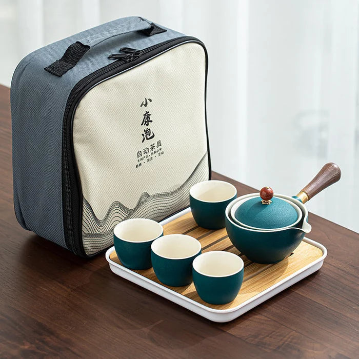 TeaVoyage 360° - The Portable Tea Maker Set with 4 Cups and Travel Bag ...