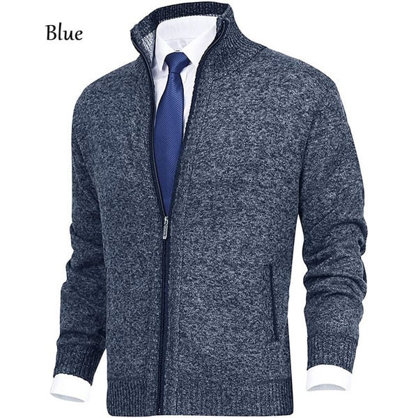 AuraKnit – Men's Fashion Stand Collar Cardigan Sweater