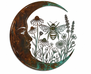 Crescent Moon Bee Wall Decor