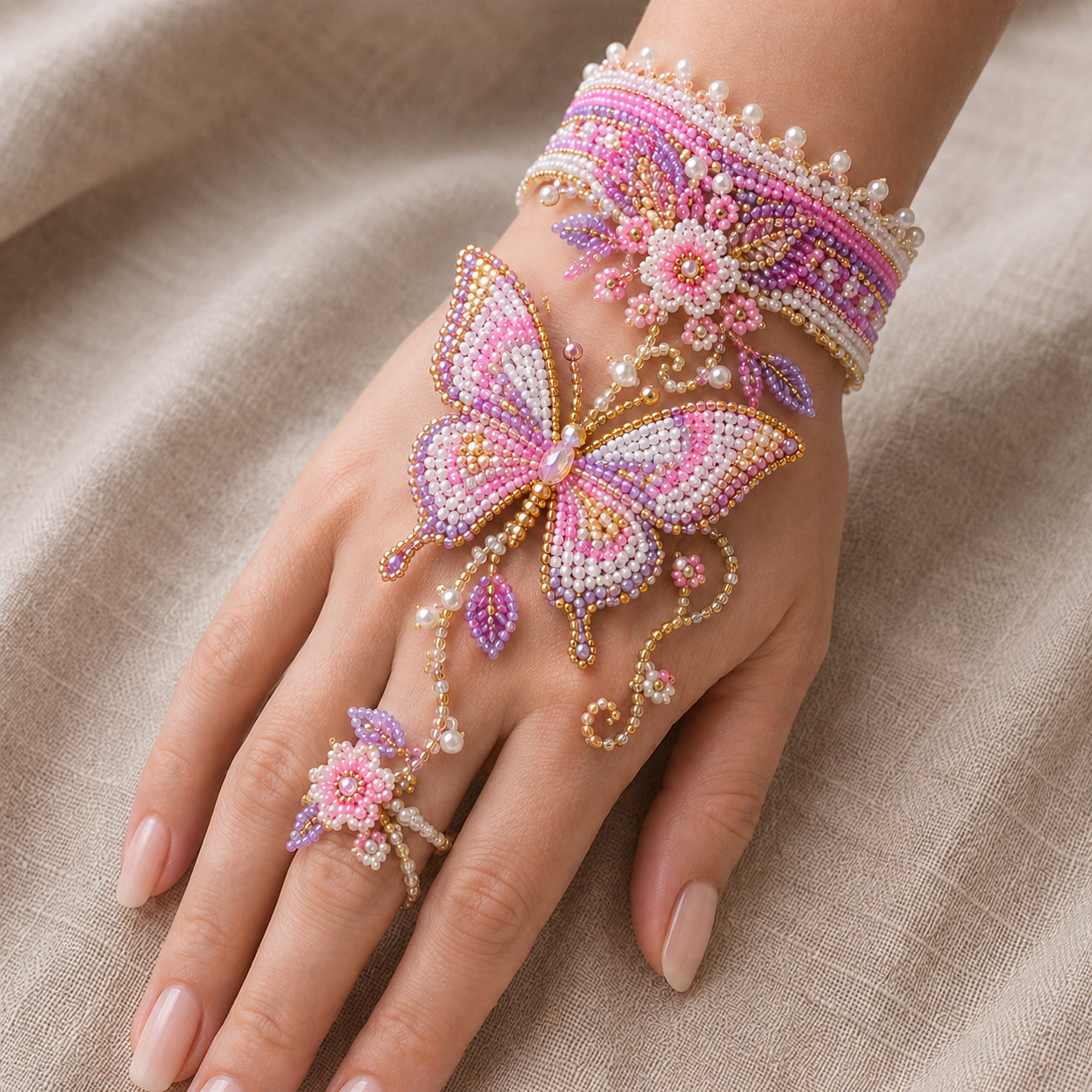 🔥 49% OFF – DIY Beaded Hand Bracelet Kit – Create Your Own Wearable Art🔥Last 4 hours🔥BUY 3 GET 1 FREE (Add 4 Pcs To Cart)