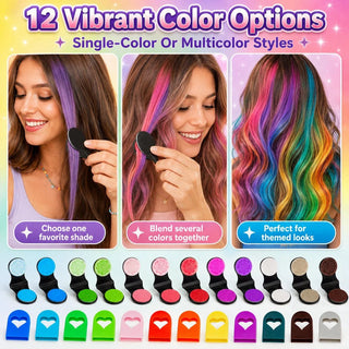 ColorRush – 12-Color Temporary Hair Chalk Applicator Set