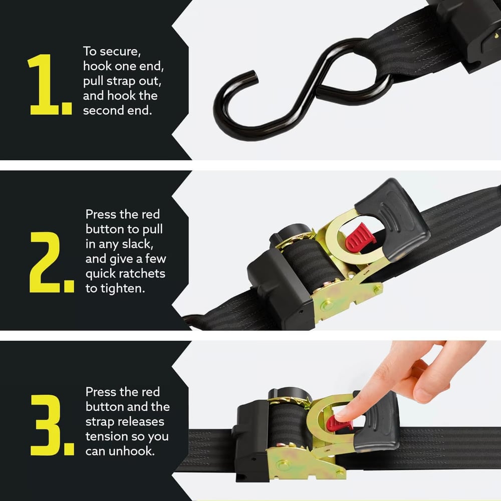 CargoLock – Heavy Duty Auto Ratchet Tie Down Strap