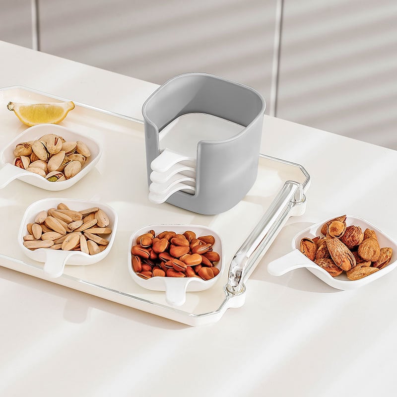 SavorStack – Stackable Dipping Sauce Plate and Holder Set