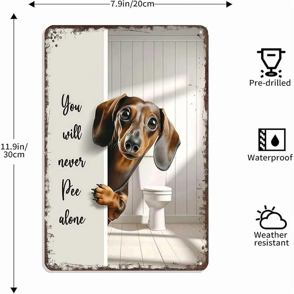 PurrfectWelcome – Funny Cat Bathroom Tin Sign