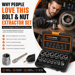 GripPower – Multi Size Bolt & Nut Extraction Tool Kit