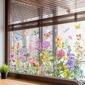 BloomView - Colorful Floral Bouquet Window Sticker