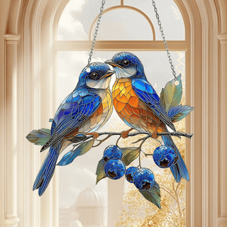 HeartFlutter - Hummingbird Stained Glass Ornament