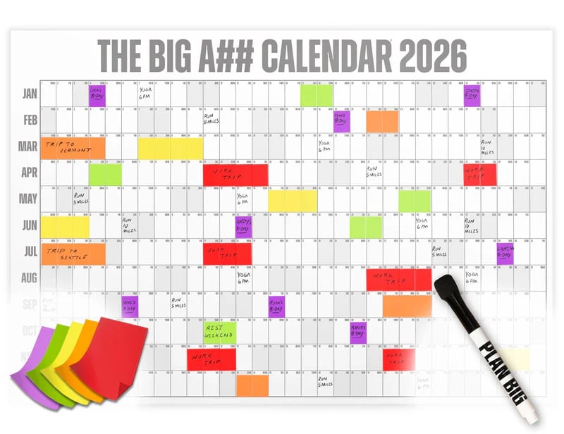 📅The Big A## Calendar 2026 - Flexible Dry-Erase Material