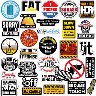 LaughForge – 150pcs Blue Collar Funny Stickers