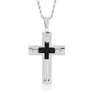 Blackstone Cross - Masculine Faith Necklace