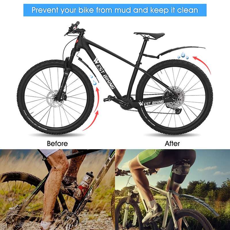 Super Pressure Resistant Bicycle Retractable Mudguard with Taillights(A pair)
