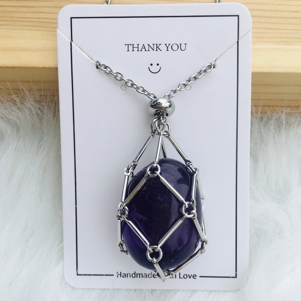 CrystalNest – Handmade Stone Holder Necklace