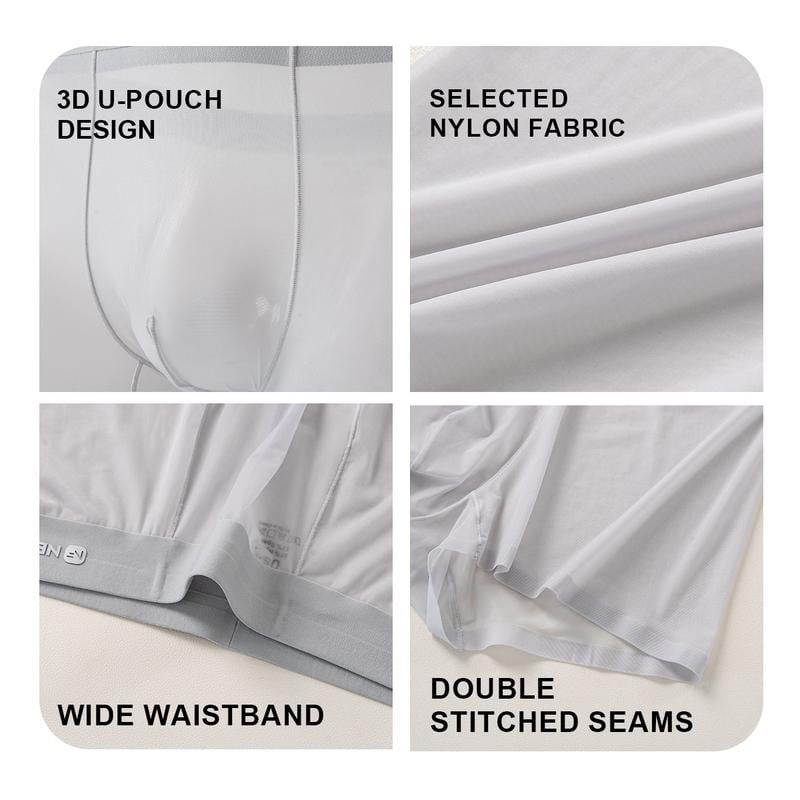 🔥Hot Sale Promotion 49% OFF🎁Summer Comfort Men's Ultra-Thin Cooling Boxer Briefs Lightweight Microfiber Underwear Breathable No-Show Design