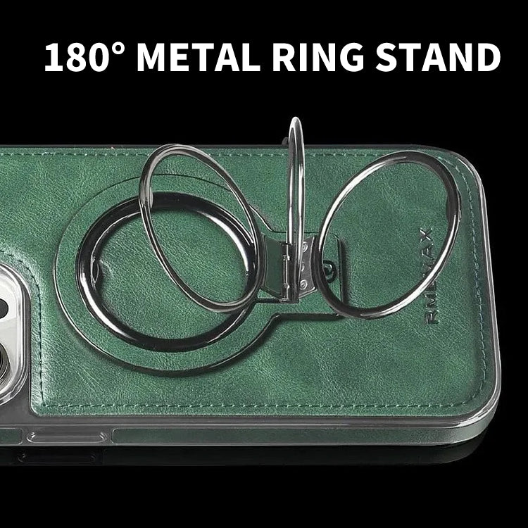Premium iPhone Stand Case – Leather & Metal