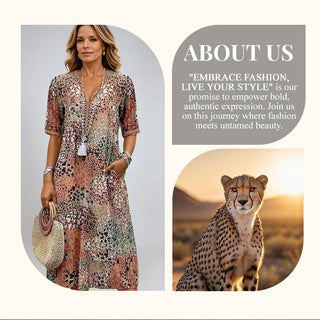 LinenAura – Elegant Printed Linen Cotton Midi Dress