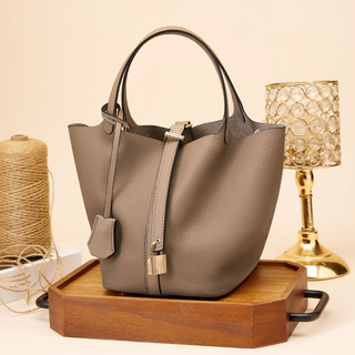 BellaTrend - Leather Bucket Handbag