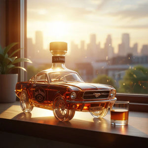 Elegant Mustang Whiskey Bottle – Minimalist Design for Home Bar