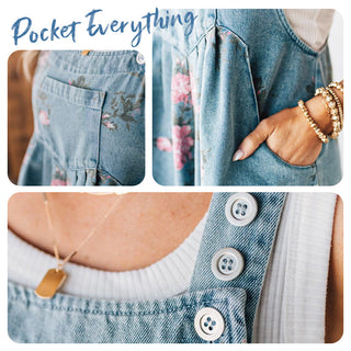 RetroBloom – Vintage Floral Denim Jumpsuit