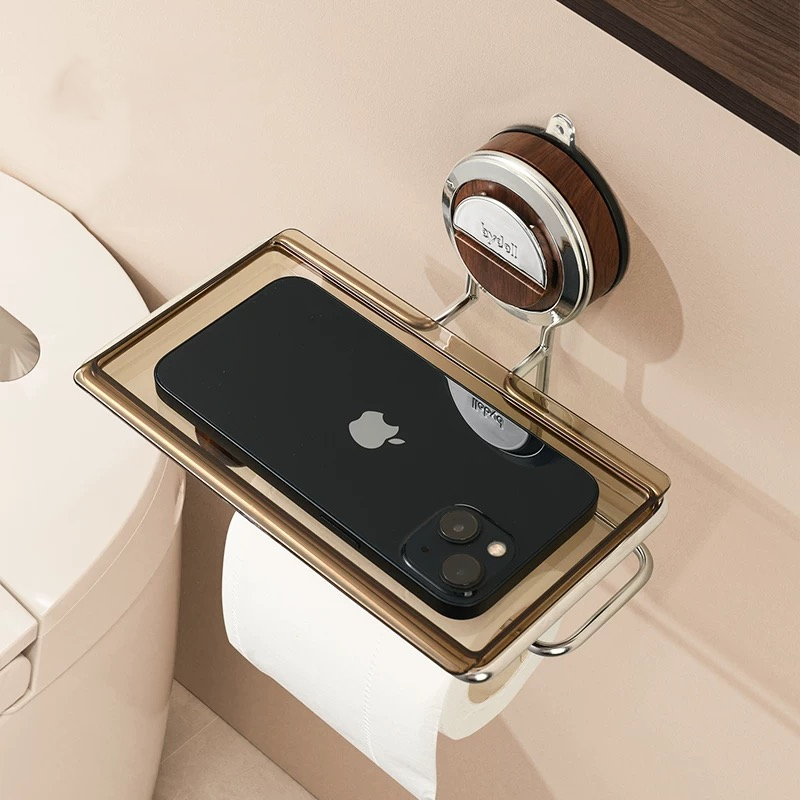 GripMount – No-Drill Suction Toilet Paper Holder