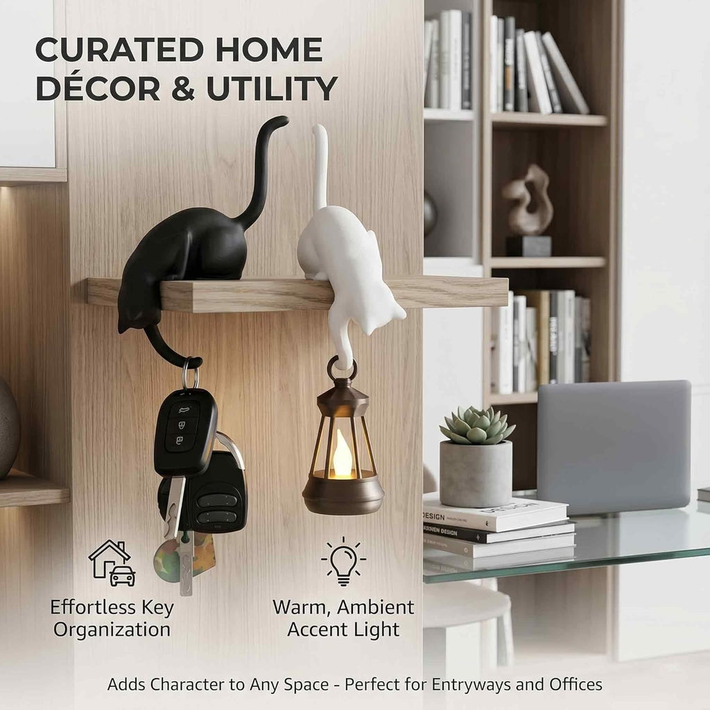 WhiskerGlow – Warm LED Cat Shelf Night Light
