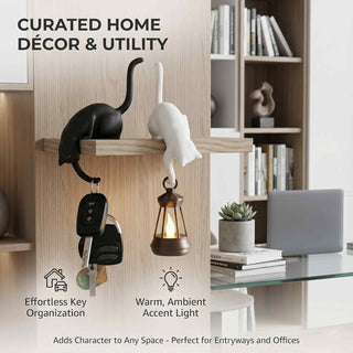 WhiskerGlow – Warm LED Cat Shelf Night Light