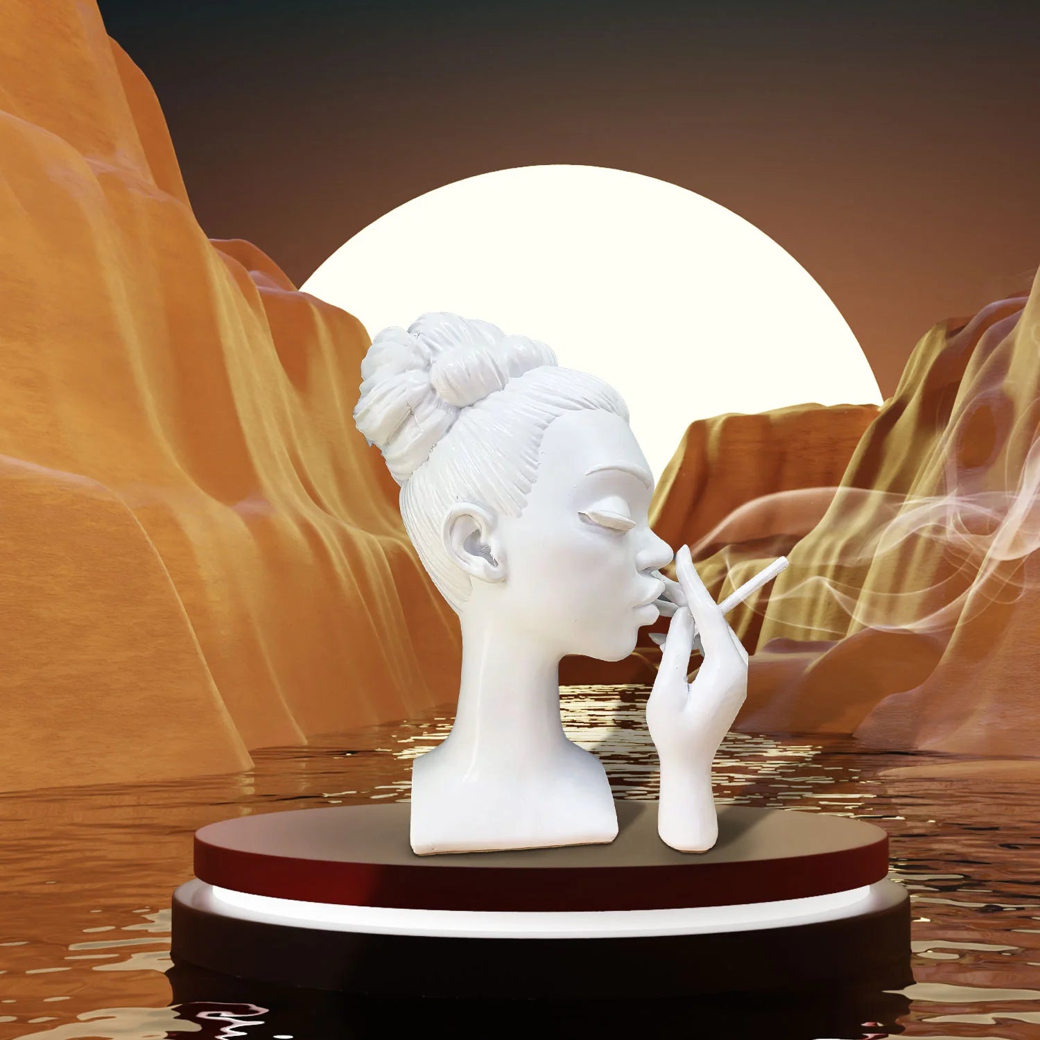 CalmCharm - Creative Lady Smoking Cones Decor