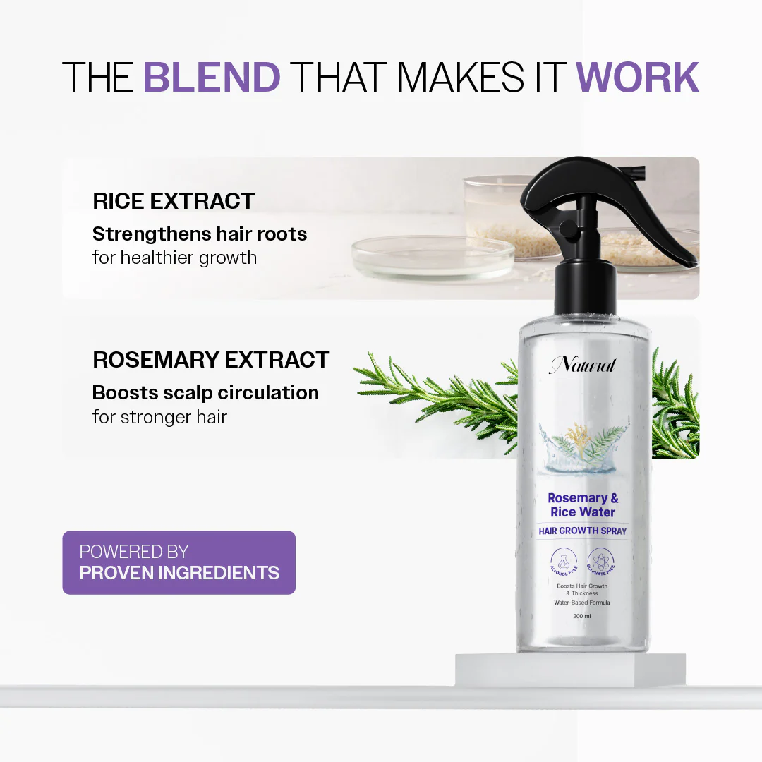 RoseGlow – Infused Nourishing Rosemary Rice Hair Mist