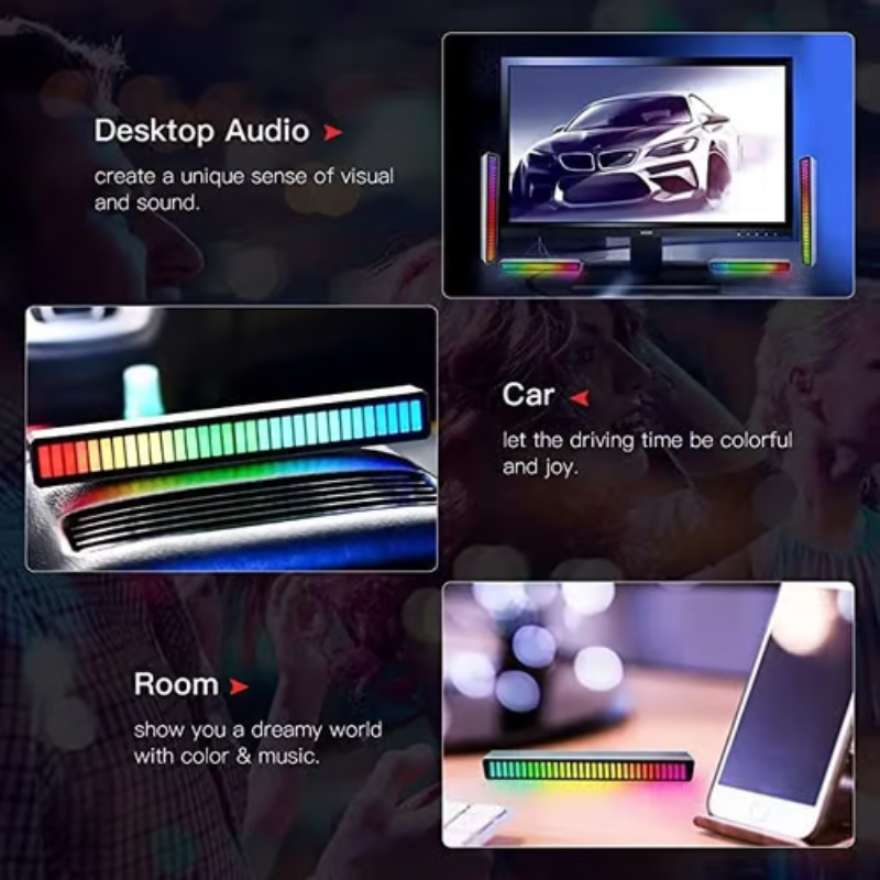 RhythmGlow - Wireless Sound Reactive RGB Light Bar