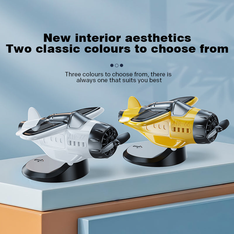 SkySpin – Retro Solar Airplane Dashboard Ornament