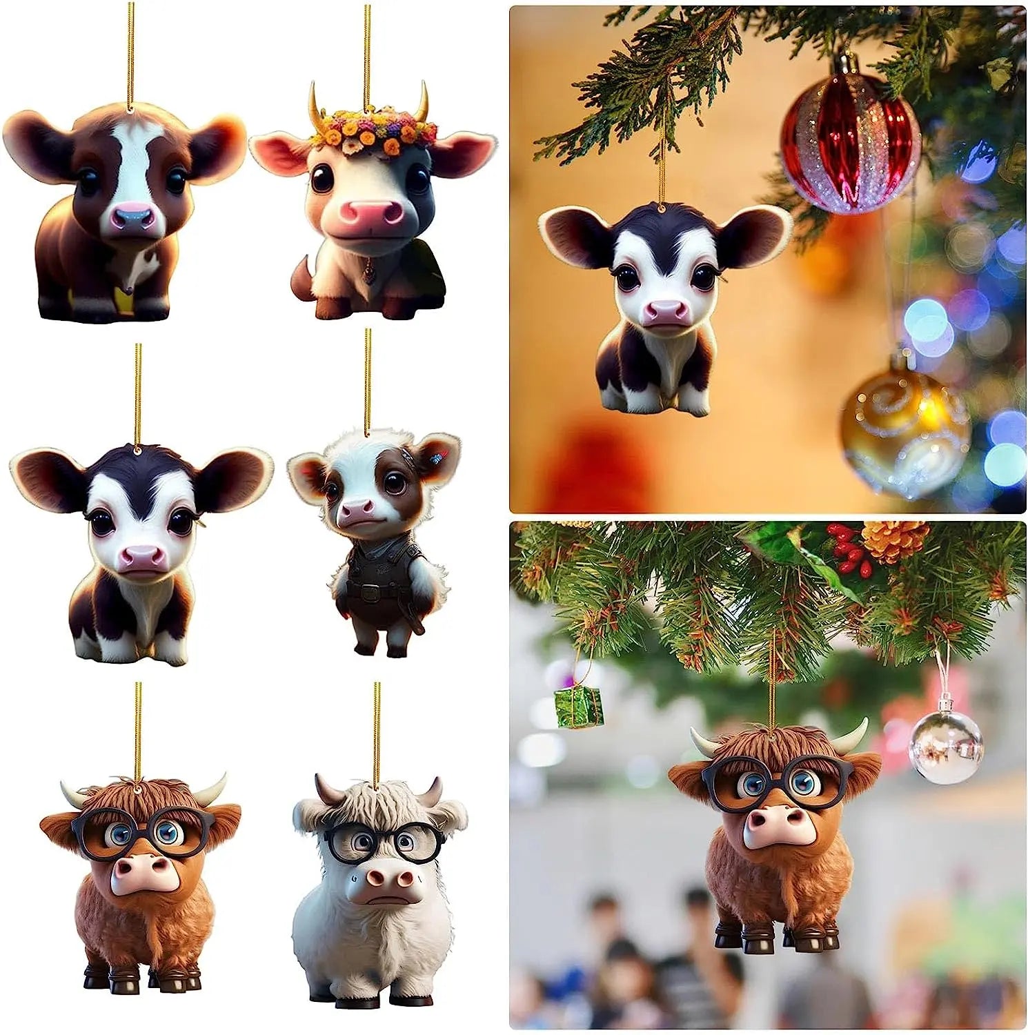 Moo-tiful Cartoon Cow Ornament marnetic