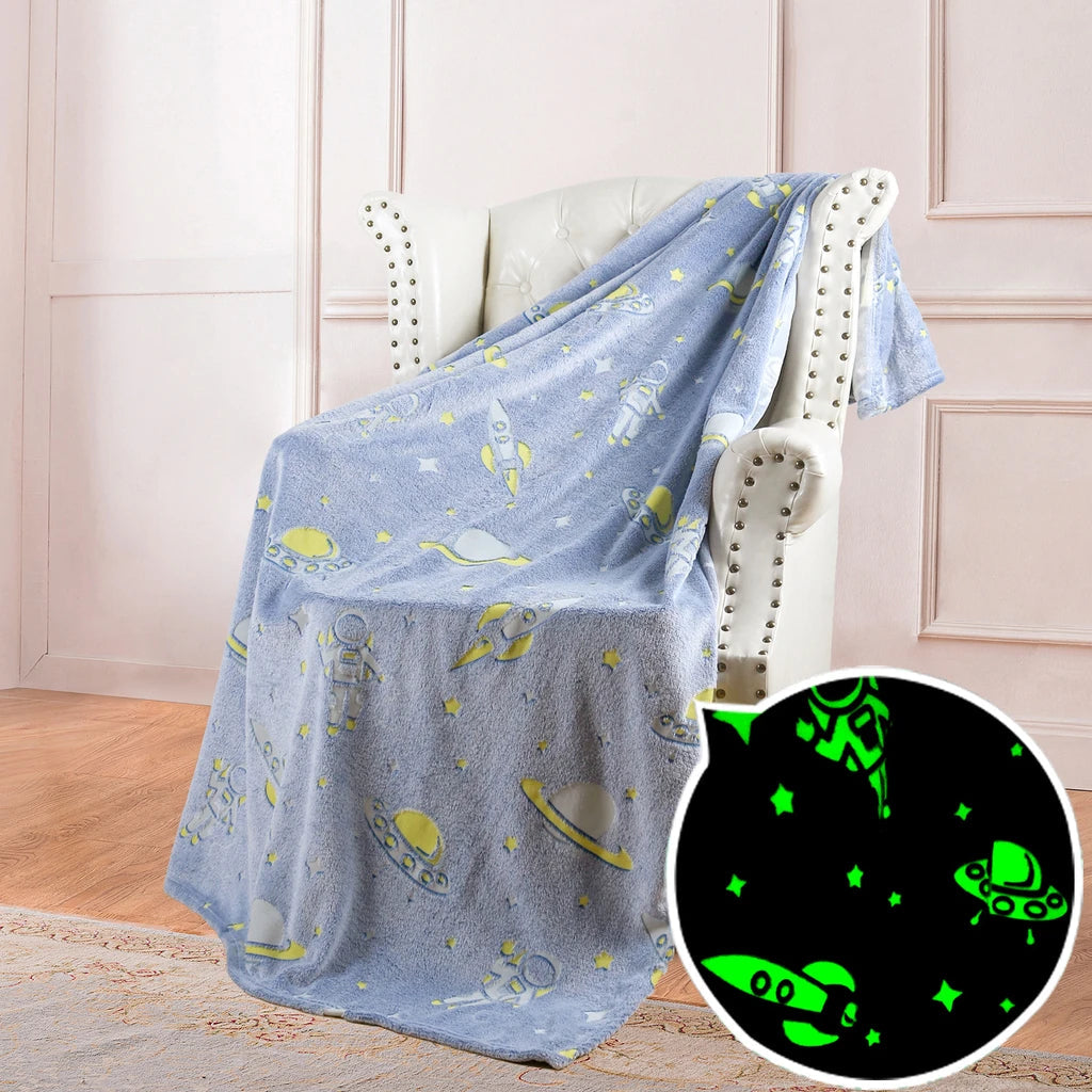 StellarDreams - Luminous Plush Velvet Galactic Blanket marnetic